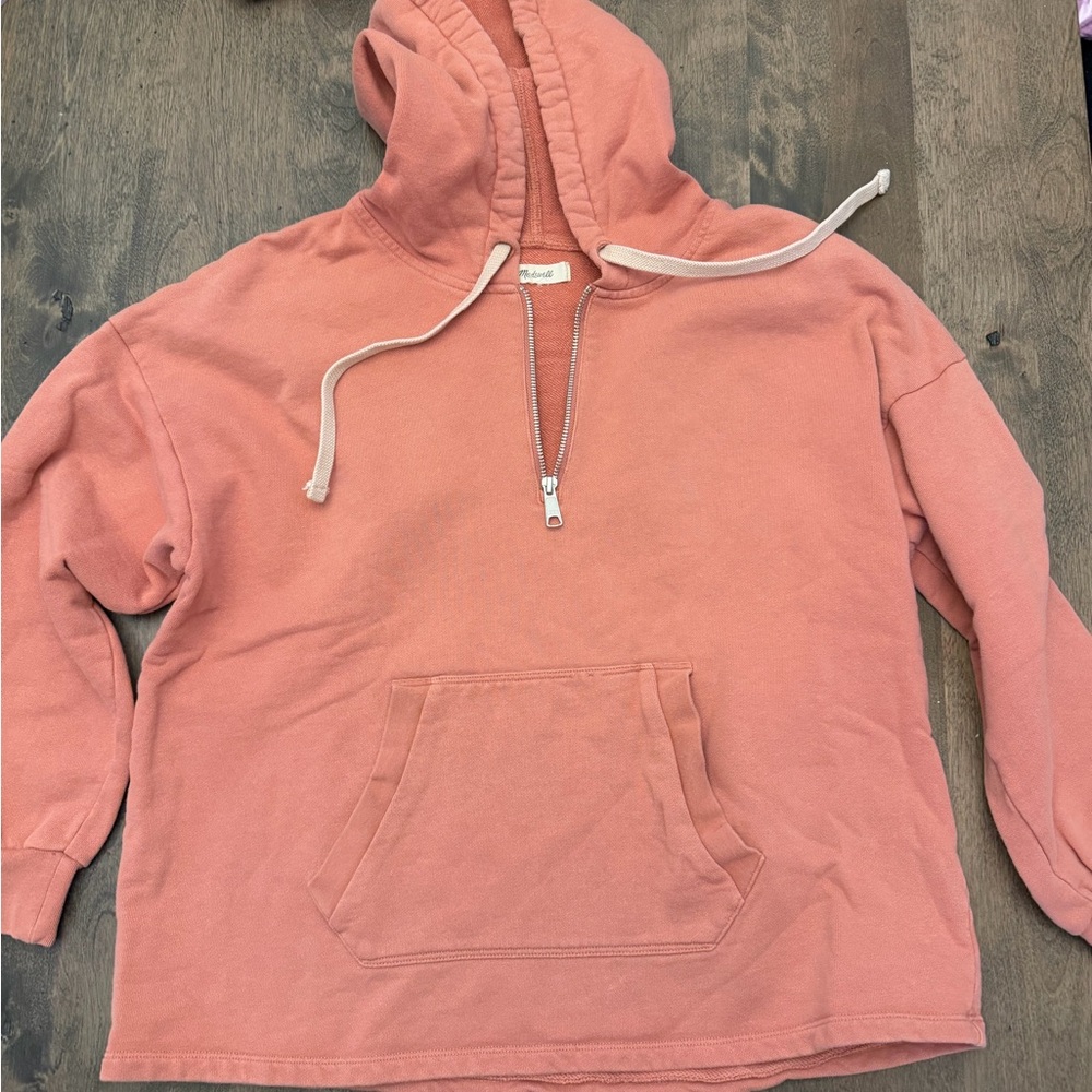 Madewell Dusty Rose Half-Zip Hoodie
